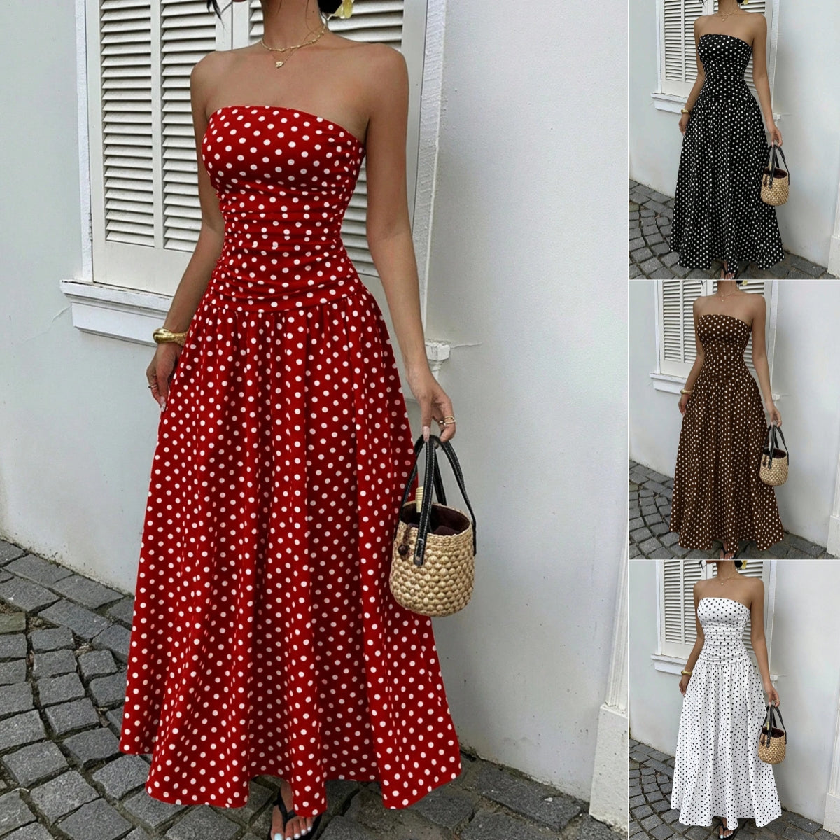 Off-Shoulder High-Waist Party Dress