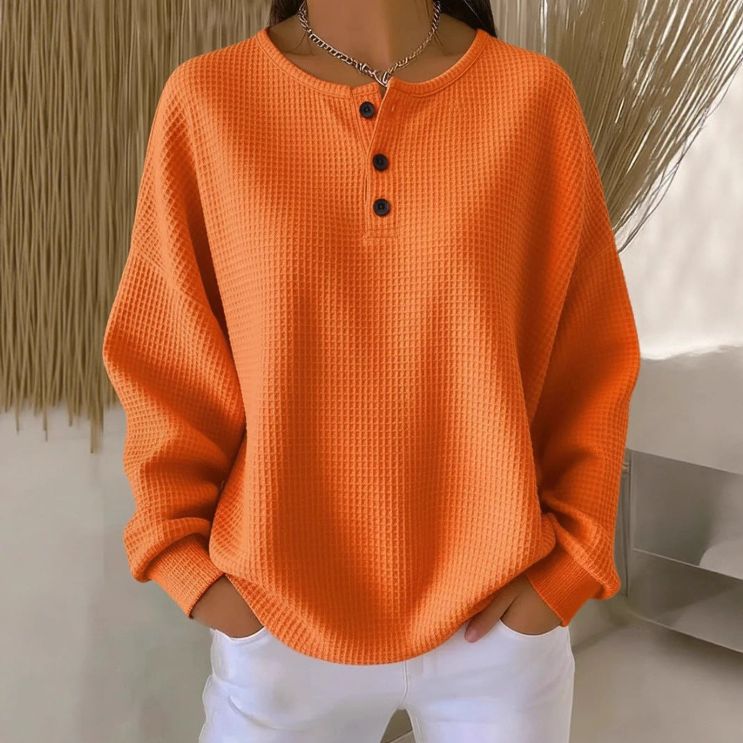 Cozy Waffle Henley Top