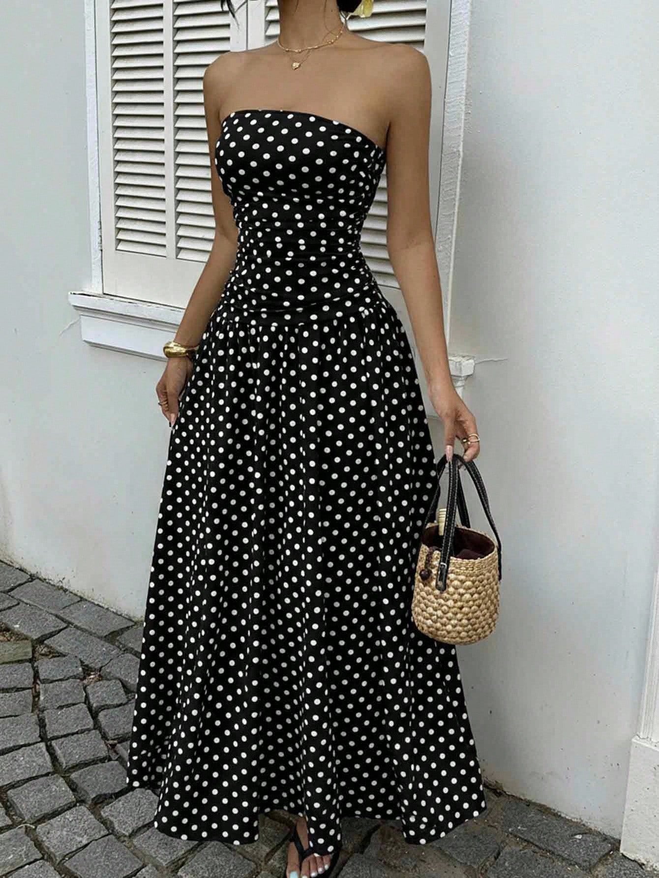 Off-Shoulder High-Waist Party Dress