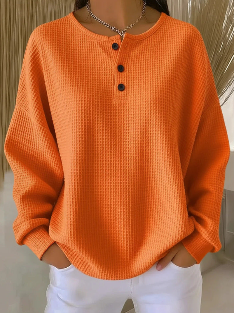 Cozy Waffle Henley Top