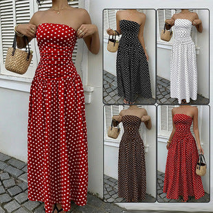 Off-Shoulder High-Waist Party Dress