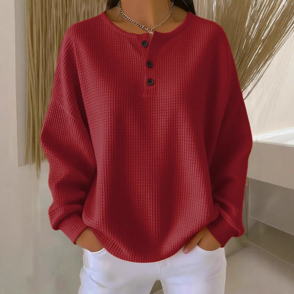 Cozy Waffle Henley Top