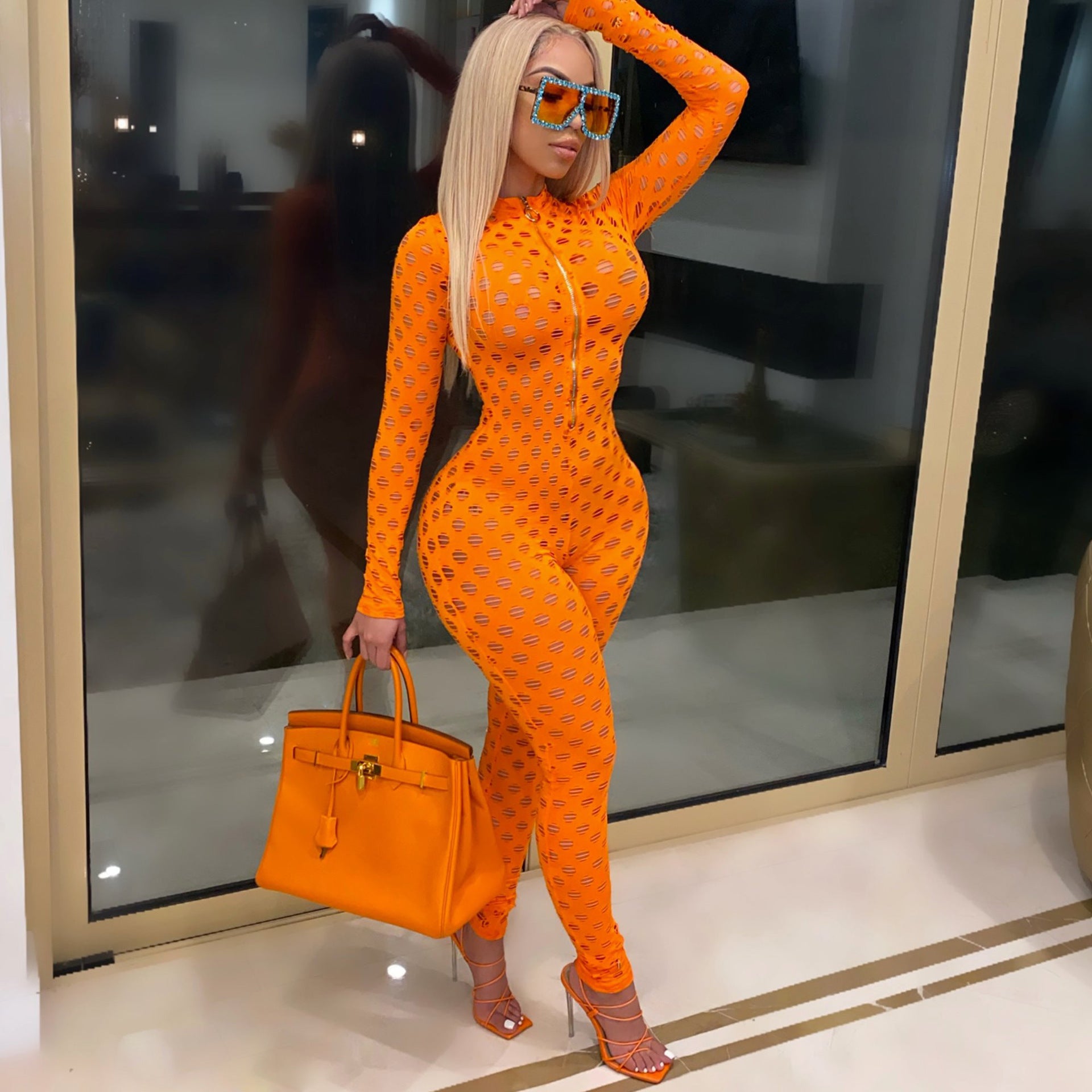 Hollow Out Slim Fit Jumpsuit