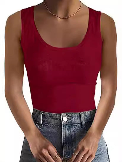 Slim Elastic Sleeveless Top