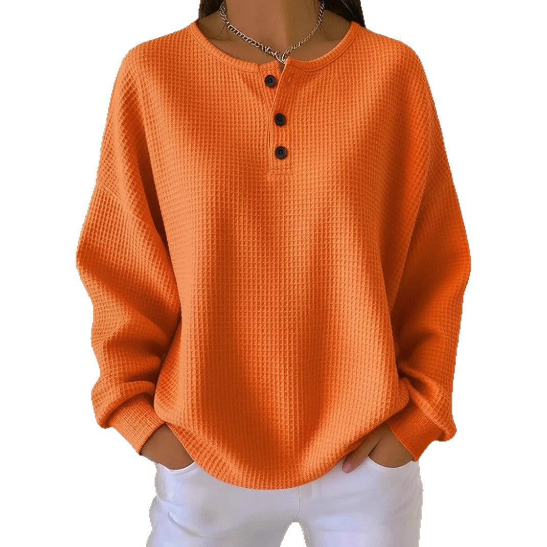 Cozy Waffle Henley Top