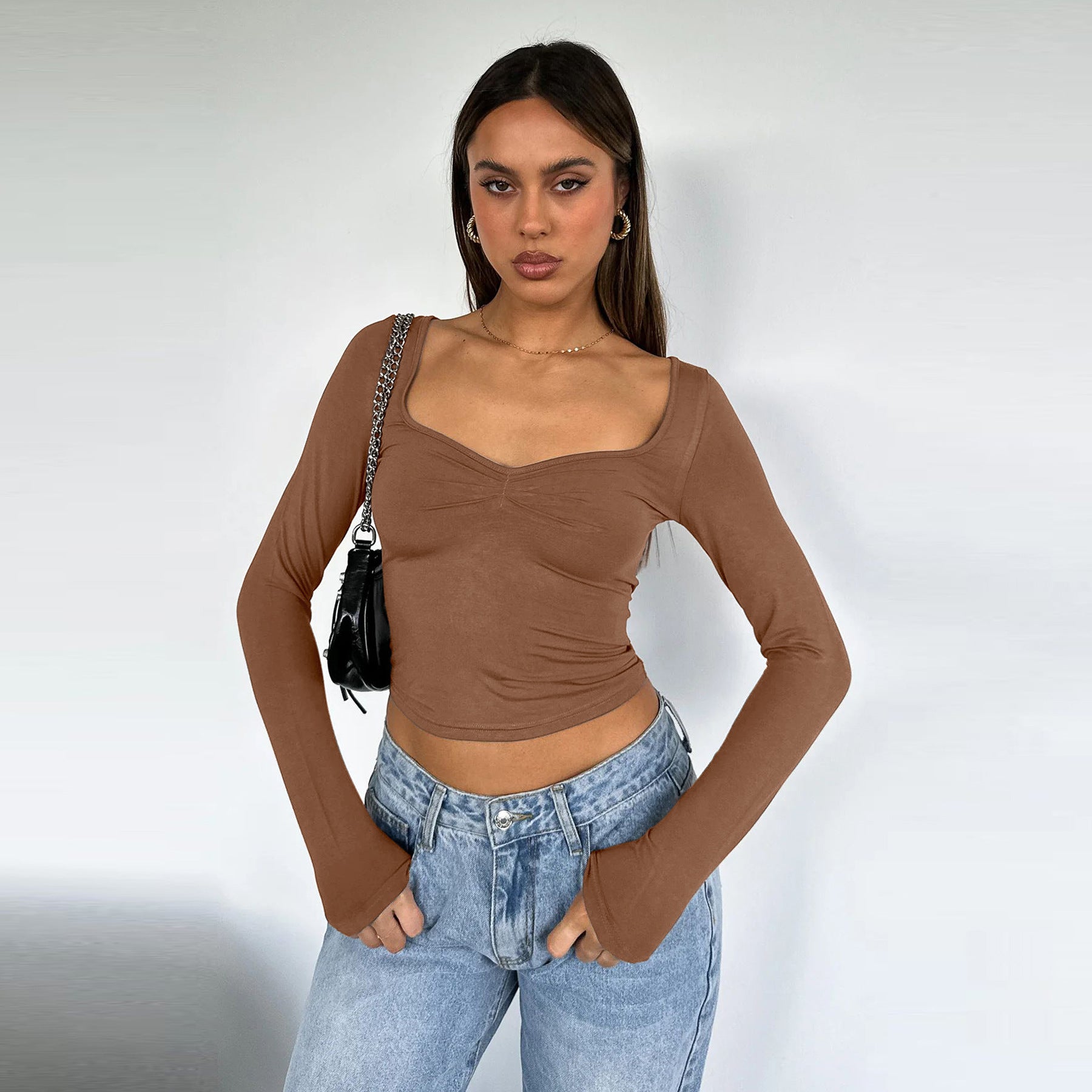 New Sexy Square-Neck T-Shirt For Women
