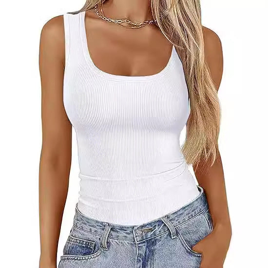 Slim Elastic Sleeveless Top