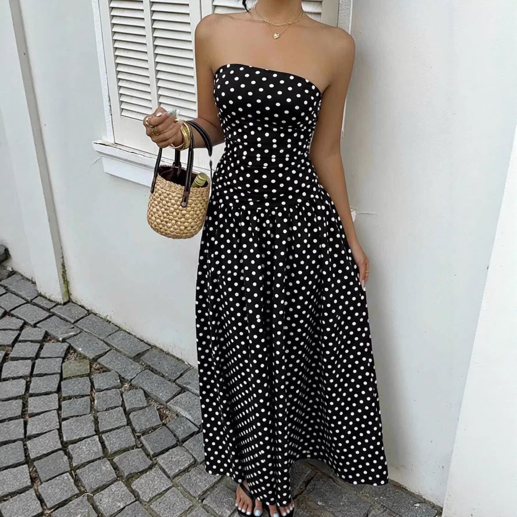 Off-Shoulder High-Waist Party Dress