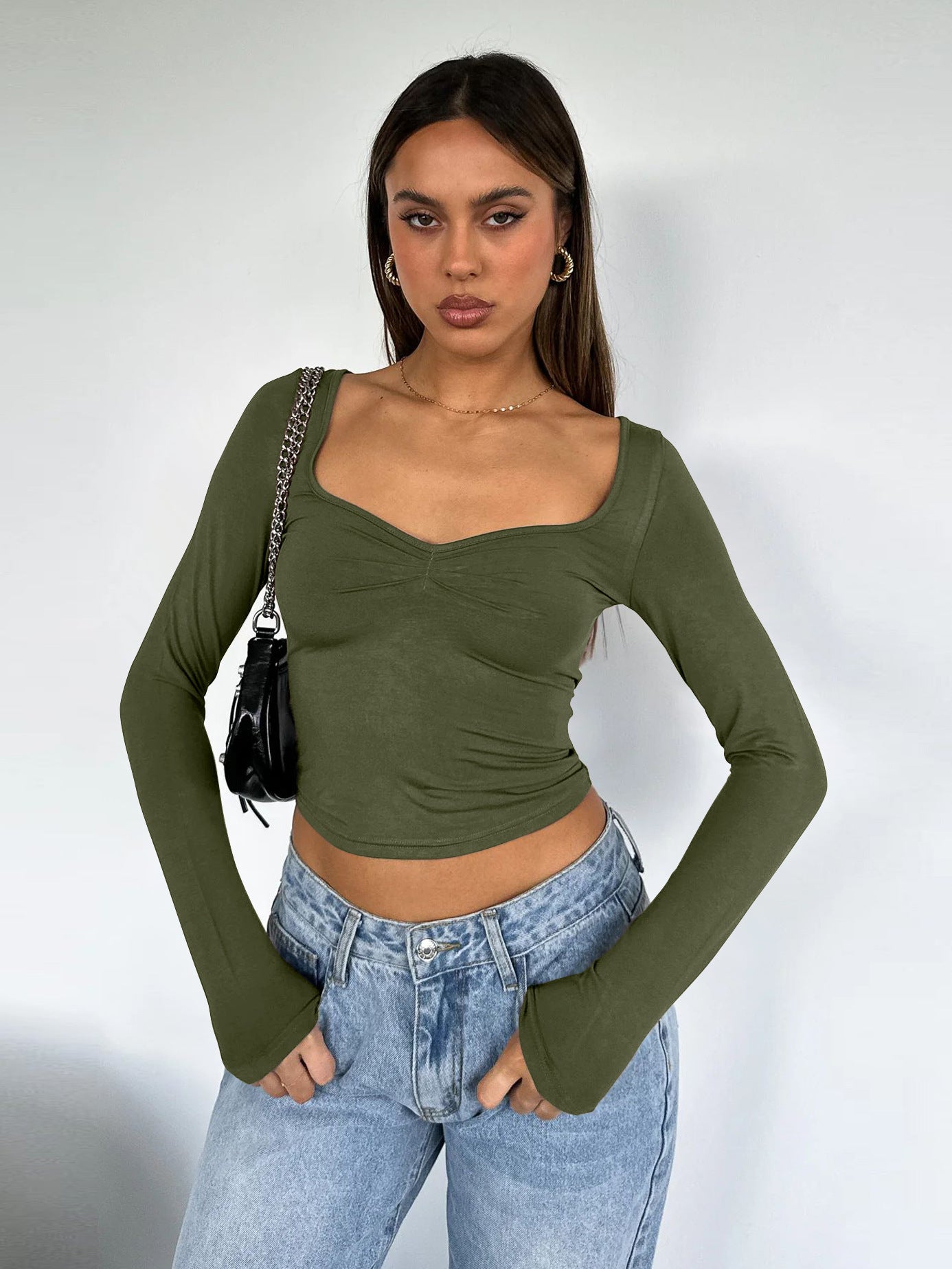 New Sexy Square-Neck T-Shirt For Women