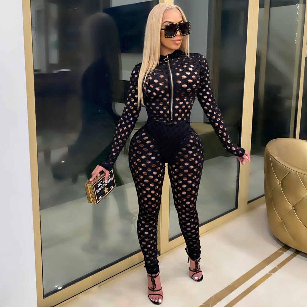 Hollow Out Slim Fit Jumpsuit
