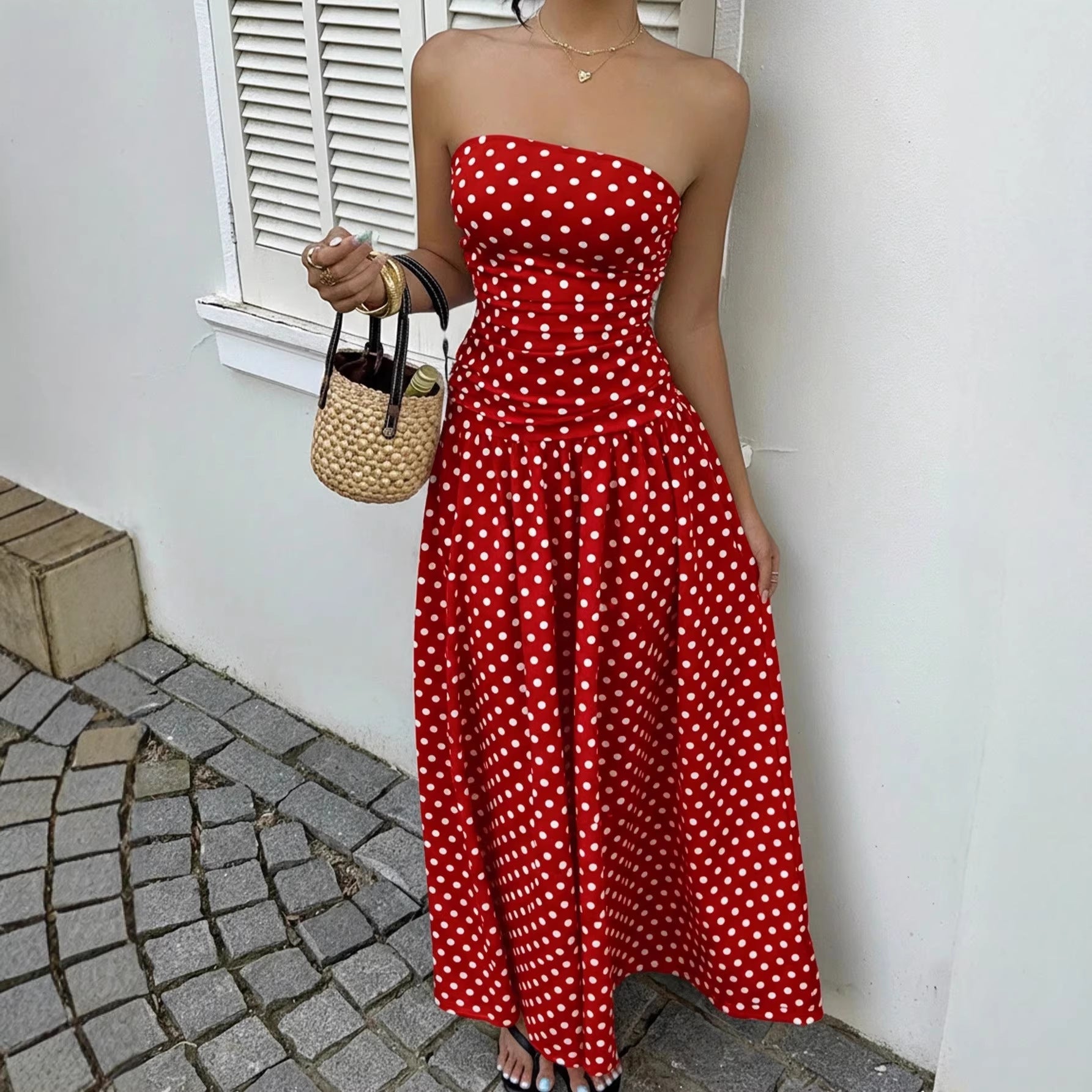 Off-Shoulder High-Waist Party Dress