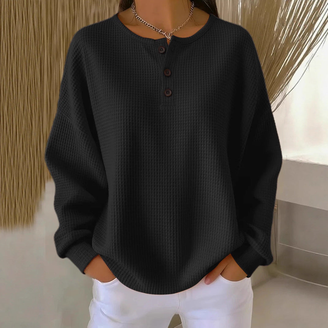 Cozy Waffle Henley Top
