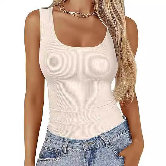 Slim Elastic Sleeveless Top