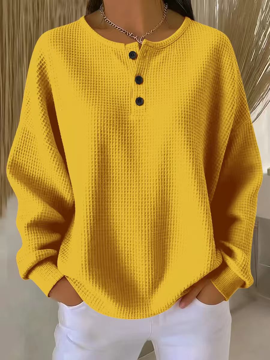 Cozy Waffle Henley Top