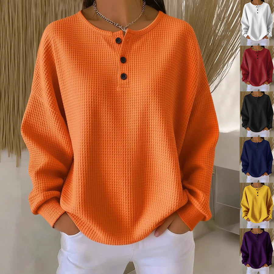 Cozy Waffle Henley Top