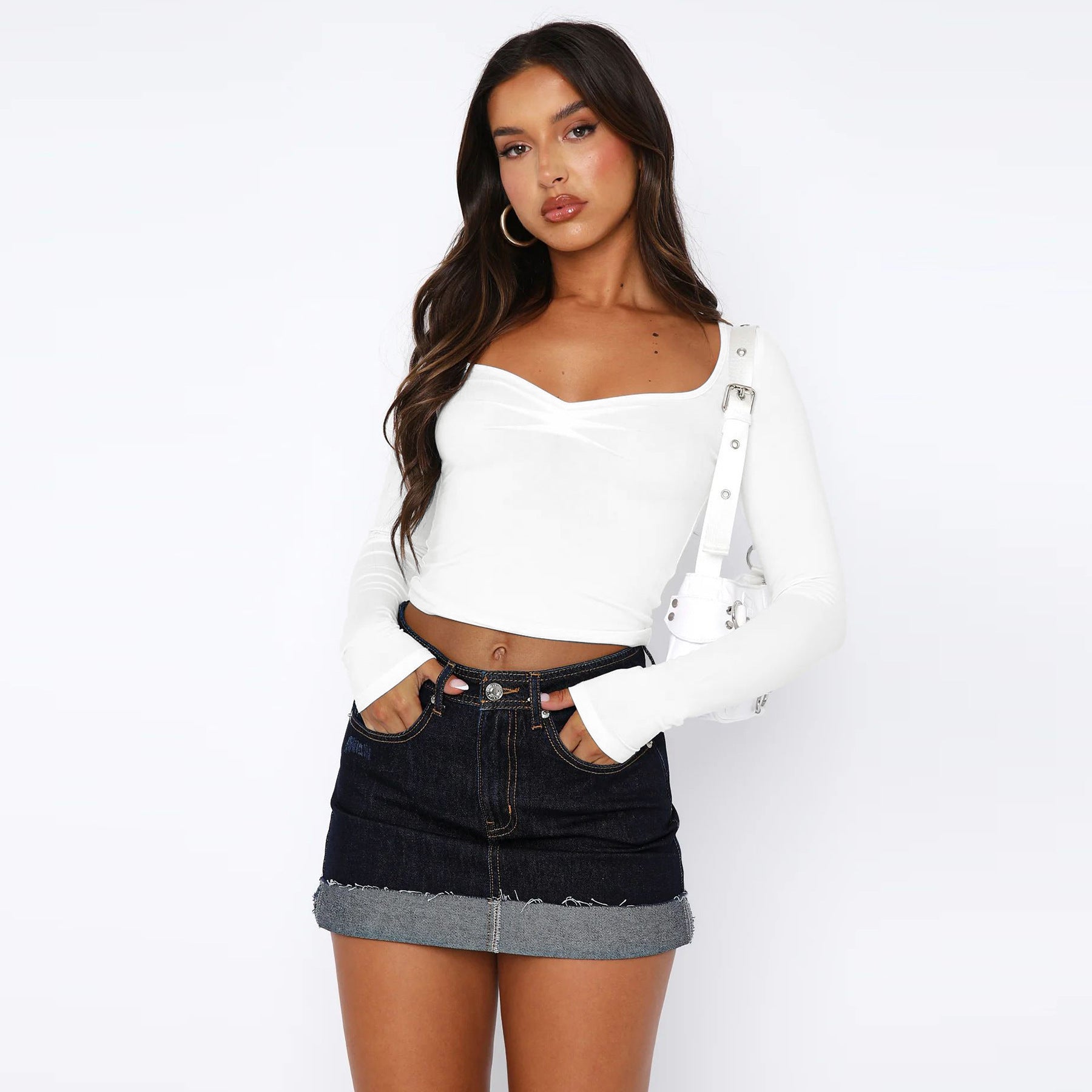 New Sexy Square-Neck T-Shirt For Women