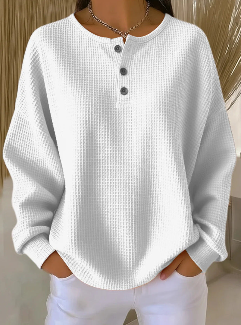 Cozy Waffle Henley Top