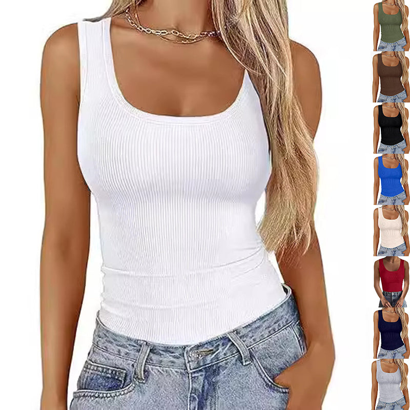Slim Elastic Sleeveless Top