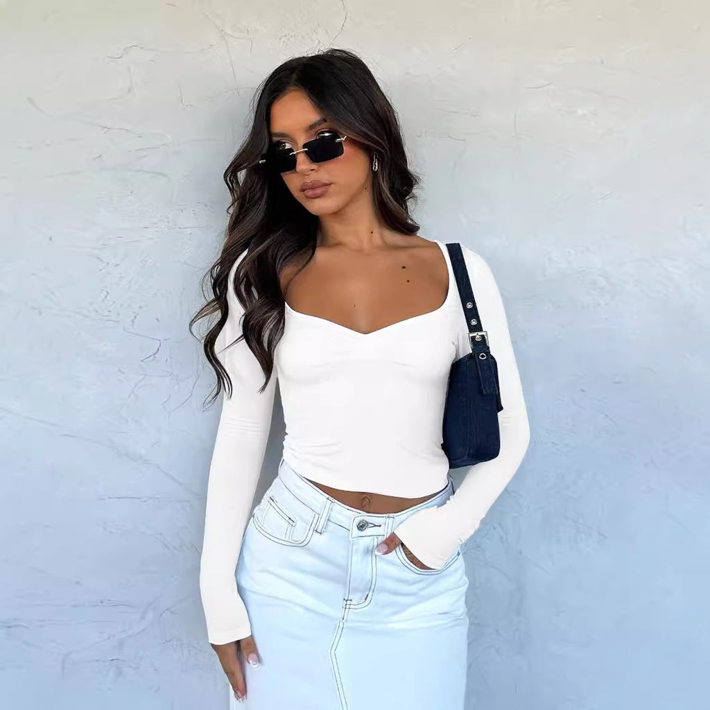 New Sexy Square-Neck T-Shirt For Women
